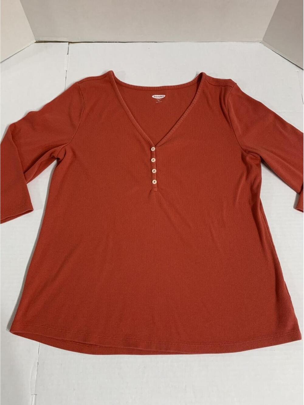Old Navy Womans XL Burnt Orange Long Sleeve T Shirt Top